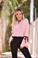 Camisa Blusa Feminina Manga Longa Flare Social Linda Diversas Cores e Tamanhos